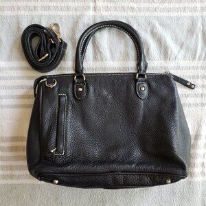 Roots Grace black leather satchel
